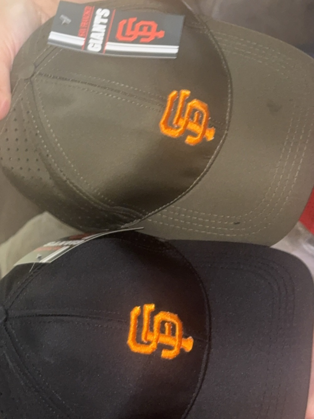 MLB San Francisco Giants Olive and Black Caps with Orange Logo-each 12$